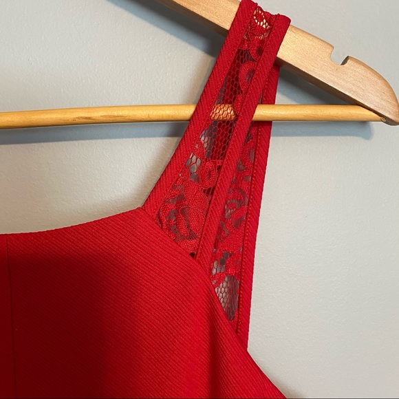 JODI KRISTOPHER red sundress with lace accents - Picture 5 of 5